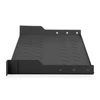 „Digitus“ | Fiksuota lentyna stelažams | DN-19 TRAY-1-SW | Fiksuoto montavimo lentynas galima lengvai sumontuoti ant dviejų priekinių 483 mm (19 colių) profilio bėgelių jūsų 483 mm (19 colių) tinklo arba serverių spintoje. Dėl stabilaus, perforuoto plieno lakšto, pasižyminčio didele apkrova, jie yra optimalus paviršius komponentams, kurie nėra tinkami 483 mm (19 colių) | Juodas
