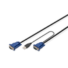 Assmann Electronic DIGITUS KVM kabelis PS2 ir USB konsolėms su KVM 1xHD-15/M 1xVGA HD-15/M 2xPS2 1x USB 5m