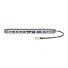 Assmann Electronic DIGITUS DA-70888 12-port USB-C Dock pilka HDMI VGA 2xUSB-C 4xUSB-A RJ45 1x3.5mm SD/MicroSD