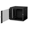 Digitus | Wall Mounting Cabinet | DN-19 09-U-SW | IP protection class: IP20; Front door: Glass door, single opening; Cabinet type: Wall mounting cabinet; Equipment mounting depth min.-max.: 305-370 mm; Load capacity: 100 kg | Juodas