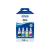 Epson 664 EcoTank 4 spalvų sudėtinė pakuotė | Epson C13T66464A | 664 EcoTank 4 spalvų sudėtinė pakuotė | Rašalo talpykla | Juodas, geltona, žalsvai mėlyna, purpurinė