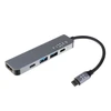 Fixed Fiksuotas | 5 prievadų USB-C mini šakotuvas nešiojamiesiems kompiuteriams ir planšetiniams kompiuteriams | FIXHU-MN-GR