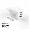 Fixed GaN Network Charger Mini with 2xUSB-C and USB output, PD support, 100 W, baltas | FIXCG100M-2C1A-WH