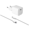 Fixed Fiksuotas | Mini USB-C kelioninis įkroviklis USB-C / žaibo laidas