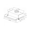 Gartraukis Eleyus Hood TLS L 14 200 60 WH+WH (Storm G 960 LED SMD 60 WH) Telescopic, Energy efficiency class D, Plotis 60 cm, 566 m³/h, Mechanical control, LED, Baltas/Baltas glass