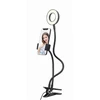 Gembird Selfie žiedo lemputė su telefono laikikliu | Gembird | Asmenukės žiedo lemputė su telefono laikikliu | LED-RING4-PH-01 | ABS + metalas | LED žiedo skersmuo: 3,5''. Lanksčios rankos telefono laikikliui ir asmenukių žiedui. Praktiški mygtukai, skirti keisti šviesos intensyvumą, spalvą (vėsus/šiltas) ir įjungimo/išjungimo jungiklį. Ryškumas: 10 nustatymų