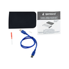 GEMBIRD EE2-U3S-2 HDD/SSD enclosure for 2.5 SATA - USB 3.0 Aliuminio Juodas