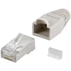 Goobay 68746 RJ45 kištukas, CAT 5e STP ekranuotas su įtempimo mažinimo bagažine, pilkos | apvaliam kabeliui su Threader kabelio laidu 6,4 mm viename pakete (1 komplektas viename maišelyje) Techninės specifikacijos Jungtys, tipas RJ45 kištukinis (8P8C) Jungtis, kontaktų medžiaga auksinis padengtas 3µ Kontaktinis 8 kontaktų kabelio specifikacija CAT 5e Ekranavimo klasė STP AWG 26- 24 Bendras vartojimo vienetas 10 vnt. polybag Spalvotas pilkas