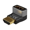 Goobay HDMI Angled Adapteris 90° Vertical, 8K at 60 Hz, Gold-Plated, Juodas/Sidabrinis | 72009