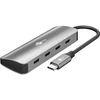 „Goobay Slim“ 4 prievadų USB šakotuvas, USB-C į USB-C, 10 Gbit/s, Pilkas | 76565