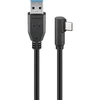 Goobay Cable, 90° 66502 Juodas, USB-C Male, USA 3.0 Male (Type A)