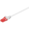 Goobay CAT 6 pataisų kabelis U/UTP | 68632 | Iš anksto prijungtas, neekranuotas LAN kabelis su 2x RJ45 kištukais tinklo komponentams prijungti; Aukštos kokybės variu dengtas aliuminio laidas (CCA) ir auksinu dengti kontaktai garantuoja puikų, galingą tinklo ryšį; RJ45 jungties užrakto apsauga neleidžia užraktui užsikabinti ar nutrūkti, padeda užtikrinti patikimą interneto ryšį; Apsauga nuo lenkimo ir tvirtas PVC apvalkalas efektyviai apsaugo Ethernet kabelį nuo lūžimo; CAT 6 tinklo kabelis tinka Gigabit Ethernet iki 10/100/1000 Mbit/s greičiu; Tinklo kabelio ilgis, nurodytas ant suformuoto plono įtempimo sumažinimo | Baltas | 0,5 m