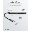 Goobay Slim 5 prievadų USB šakotuvas, USB-C į USB-C/USB-A, 5 Gbit/s | 74460