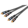Goobay Stereo RCA laidas 2x RCA; dvigubas ekranas 60795 2 RCA patinas, 2 RCA patinas, 2 m, Juodas