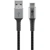 Goobay | USB-C į USB-A tekstilinis kabelis su metaliniais kištukais | 49296 | USB-C į USB-A