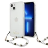 GUESS kietas dėklas GUHCP13MKPSWH Baltas Pearl galinis dangtelis, Apple, iPhone 13, skaidrus, 6,1 "