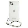 GUESS kietas dėklas GUHCP13MKPSWH Baltas Pearl galinis dangtelis, Apple, iPhone 13, skaidrus, 6,1 "