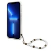 GUESS kietas dėklas GUHCP13MKPSWH Baltas Pearl galinis dangtelis, Apple, iPhone 13, skaidrus, 6,1 "