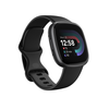 Išmanusis laikrodis Fitbit Versa 4, Grafito spalvos korpusas su juodos spalvos silikoniniu dirželiu