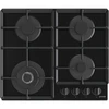 Gorenje | Kaitlentė | GTW641EB | Dujos ant stiklo | Degiklių / virimo zonų skaičius 4 | Sukamosios rankenėlės | Juodas