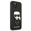 Dėklas Karl Lagerfeld Hardcase Saffiano Ikonik Karl`s Patch KLHCP13SOKPK galinis dangtelis, Apple, iPhone 13 mini, TPU, Juodas, 5,4 "