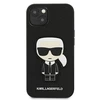 Dėklas Karl Lagerfeld Hardcase Saffiano Ikonik Karl`s Patch KLHCP13SOKPK galinis dangtelis, Apple, iPhone 13 mini, TPU, Juodas, 5,4 "