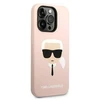 Dėklas Karl Lagerfeld Hardcase Silicone Karl`s Head Magsafe KLHMP14LSLKHLP Galinis dangtelis, Apple, iPhone 14 Pro, Silikoninis, Rožinė, 6.1 "