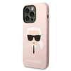 Dėklas Karl Lagerfeld Hardcase Silicone Karl`s Head Magsafe KLHMP14LSLKHLP Galinis dangtelis, Apple, iPhone 14 Pro, Silikoninis, Rožinė, 6.1 "