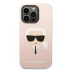 Dėklas Karl Lagerfeld Hardcase Silicone Karl`s Head Magsafe KLHMP14LSLKHLP Galinis dangtelis, Apple, iPhone 14 Pro, Silikoninis, Rožinė, 6.1 "