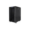 LANBERG FF01-8022-12BL laisvai pastatomas stovas 19 colių savaime surenkamas plokščias paketas 22U/800x1000mm juodas stiklinių durų LCD