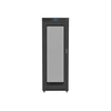 LANBERG FF01-8227-23BL laisvai pastatomas stovas 19 colių savaime surenkamas plokščias paketas 27U/800x1200mm juodas tinklinės durys LCD