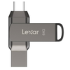 Lexar | 2 viename USB atmintinė, kurios skaitymo greitis siekia 130 MB/s | „JumpDrive Dual Drive D400“ | 64 GB | C ir A tipo USB 3.1 | Pilkas