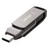 Lexar | 2 viename USB atmintinė, kurios skaitymo greitis siekia 130 MB/s | „JumpDrive Dual Drive D400“ | 64 GB | C ir A tipo USB 3.1 | Pilkas