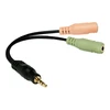 LogiLink Prisijungti | Garso lizdo adapteris, 4 kontaktų, 3,5 mm stereofoninis kištukas iki 2x 3,5 mm moteriškas | 0,15 m