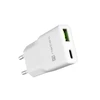 NATEC RIBERA GAN SLIM MAINS CHARGER 1× USB-A + 1× USB-C 20W Baltas