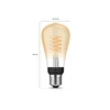 Philips Hue W 7.2W Filament ST64 E27 | E27 | 7 W | Minkštas baltas 2100K | Bluetooth ir Zigbee