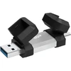 Silicon Power Dual USB Drive | Mobile C51 | 128 GB | USB Type-C/Type-A | Sidabrinis