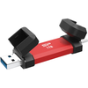 Kietasis diskas Silicon Power DS72 USB atmintinė 1 TB USB A tipo / C tipo 3.2 Gen 2 (3.1 Gen 2) Raudona