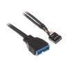 SilverStone sistemos laidas Vidinis 19 kontaktų USB 3.0 į USB 2.0 adapterio laidas 8 kontaktų, 19 kontaktų, 0,1 m, Juodas