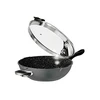 Stoneline Future pan 14868 Wok, Diameter 32 cm, Suitable for induction hob, Lid included, Fixed handle, Anthracite
