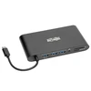 „Tripp Lite“ USB-C dokas, dvigubas „Ekranas“ – 4K HDMI/mDP, VGA, USB 3.2 Gen 1, USB-A/C šakotuvas, GbE, atminties kortelė, 100 W PD įkrovimas