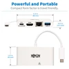 Tripp Lite USB-C dokas U444-06N-H4GU-C Single Ekranas/1xHDMI/iki sngle 4K/1xUSB 3.2/palaikymas PD 60W/Baltas/Maitinimo šaltinis neįtrauktas