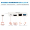 Tripp Lite USB-C dokas U444-06N-H4GU-C Single Ekranas/1xHDMI/iki sngle 4K/1xUSB 3.2/palaikymas PD 60W/Baltas/Maitinimo šaltinis neįtrauktas