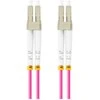 LANBERG šviesolaidinis laidas MM LC/UPC-LC/UPC dvipusis 1m LSZH om4 50/125 3.0mm violetinis