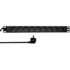 Ilgintuvas LOGILINK Professional  PDU9C03  9 AC outlet(s), AC outlet types: Type F, Nominal input voltage: 230 V. Power plug: Type F (Schuko)