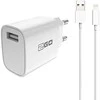 Įkroviklis 2GO Įkroviklis su kablem Lightning - balta 10,5W 1x USB-A