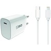Įkroviklis 2GO 1-Port 1 išvestis USB-C su kablem Lightning Baltas (797277)