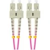 LANBERG šviesolaidinis patchcord MM SC/UPC-SC/UPC dvipusis 5m LSZH om4 50/125 3.0mm violetinis