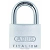 ABUS 64TI/40, Įprastinė pakabinama spyna, Raktinė spyna, Skirtinga rakto funkcija, Sidabrinė, Aliuminis, Grūdintas plienas