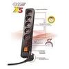 Ilgintuvas su saugumo Acar X5 juodos spalvos - 5 lizdai - 1.5 m
